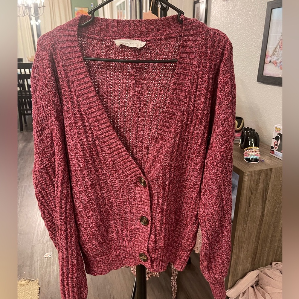 Berry Button Up Cardigan